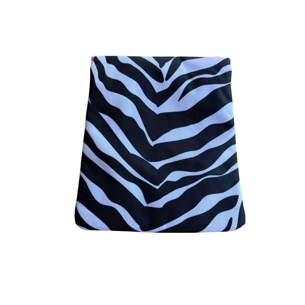 JanSport Zebra Print Tablet Sleeve Case Black White Neon Pink Trim OS Polyester